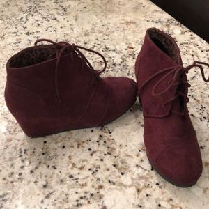 Maroon ankle boots